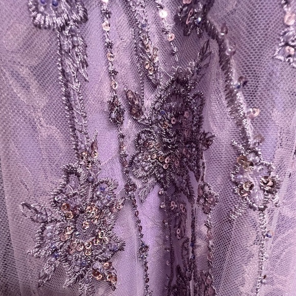 NWT MAC DUGGAL Vintage Flutter Sleeve Evening Gown Vintage Lilac 6 - Picture 12 of 12